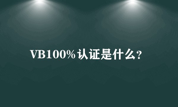 VB100%认证是什么？