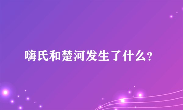 嗨氏和楚河发生了什么？