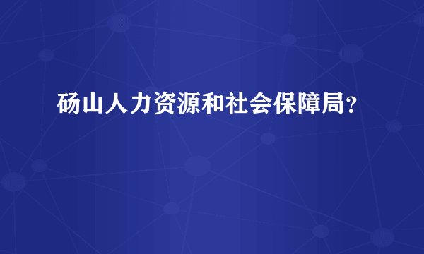 砀山人力资源和社会保障局？