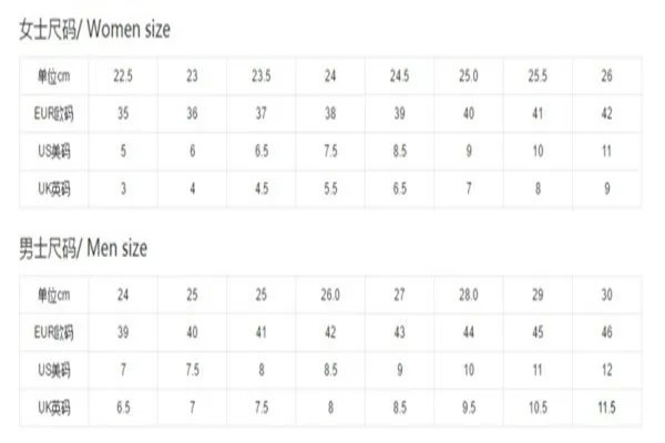 nike鞋码对照表