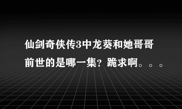 仙剑奇侠传3中龙葵和她哥哥前世的是哪一集？跪求啊。。。