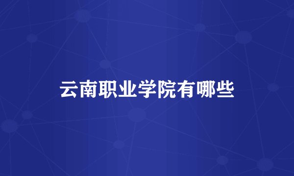 云南职业学院有哪些