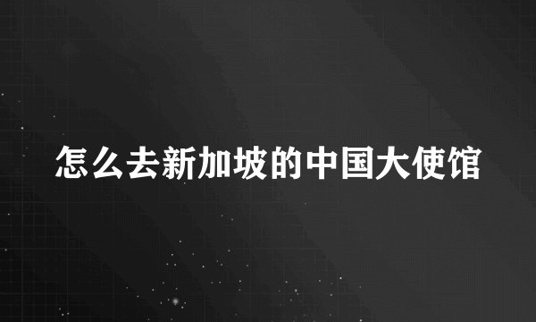 怎么去新加坡的中国大使馆