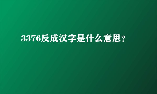 3376反成汉字是什么意思？