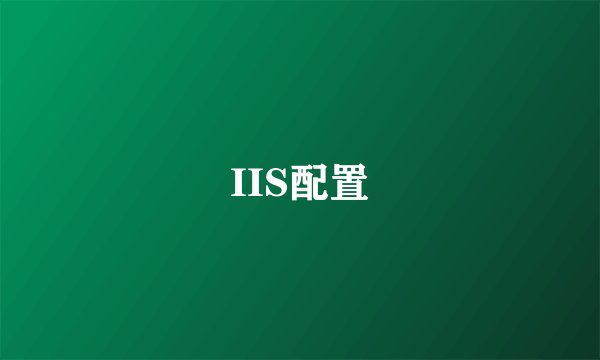 IIS配置