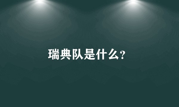 瑞典队是什么？