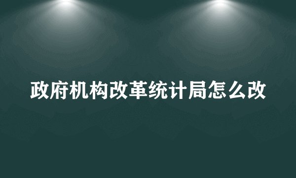 政府机构改革统计局怎么改