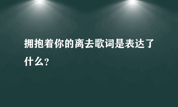 拥抱着你的离去歌词是表达了什么？