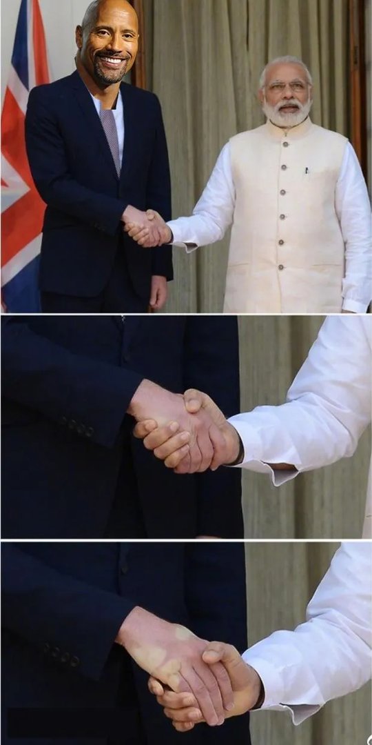 巨石强森或将竞选美国总统，他能抗住印度总理的“握手杀”吗？