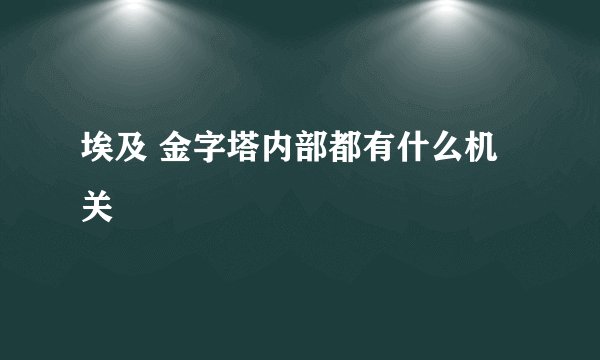 埃及 金字塔内部都有什么机关