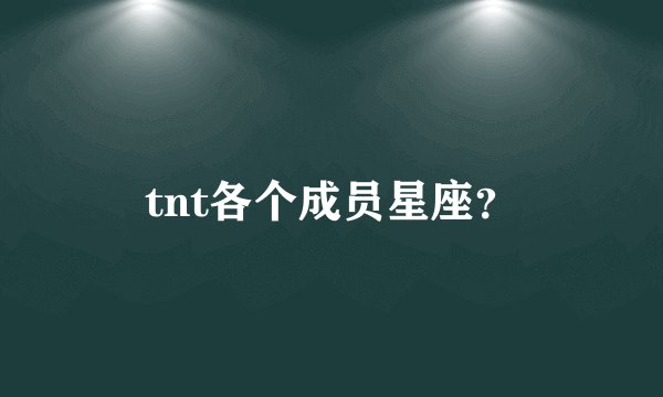 tnt各个成员星座？