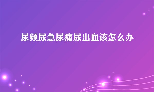 尿频尿急尿痛尿出血该怎么办