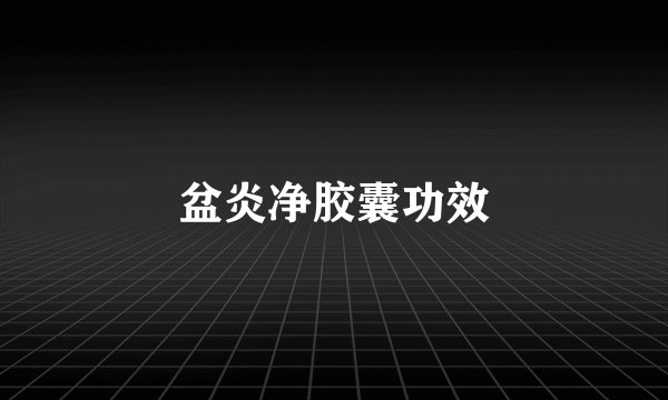 盆炎净胶囊功效