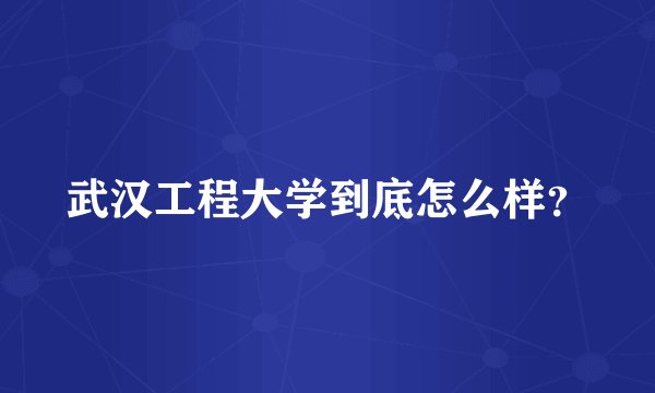 武汉工程大学到底怎么样？
