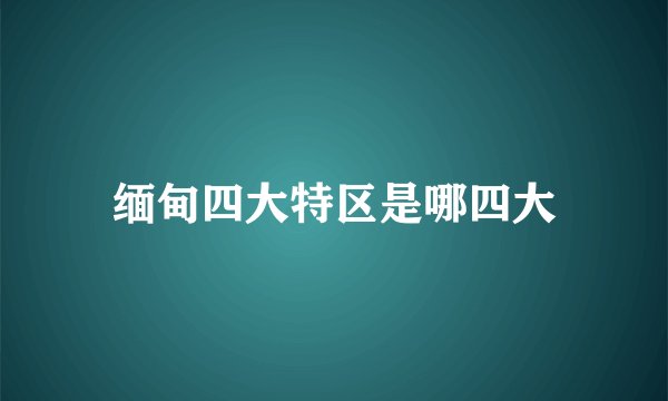 缅甸四大特区是哪四大