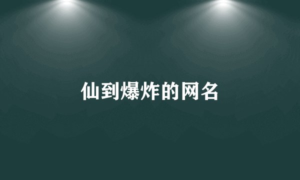 仙到爆炸的网名