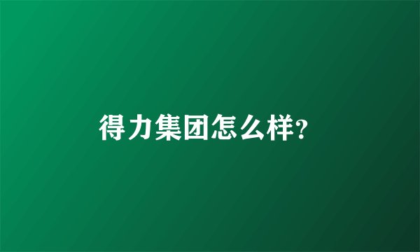 得力集团怎么样？