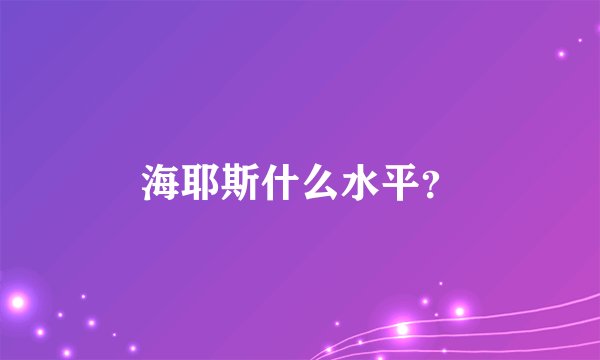 海耶斯什么水平？