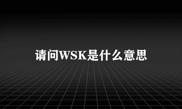 请问WSK是什么意思