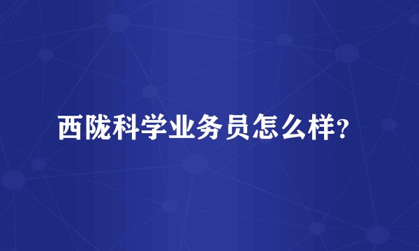 西陇科学业务员怎么样？