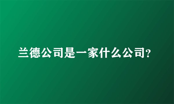 兰德公司是一家什么公司？