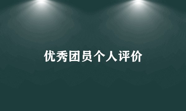 优秀团员个人评价