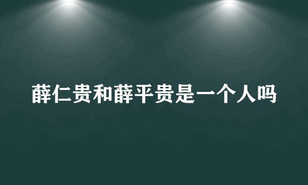 薛仁贵和薛平贵是一个人吗