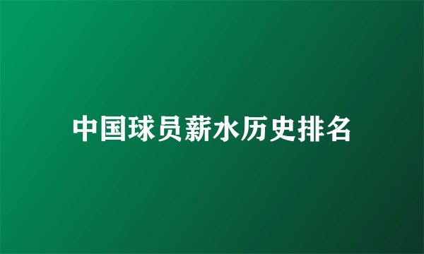 中国球员薪水历史排名