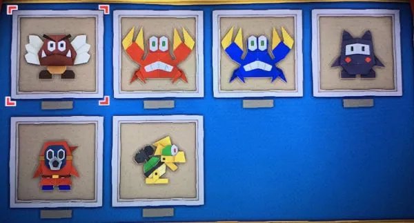 《纸片马里奥》折纸兵收集图鉴 全怪物一览