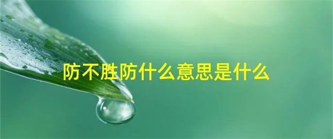 防不胜防什么意思是什么