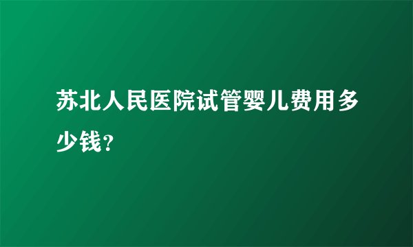 苏北人民医院试管婴儿费用多少钱？