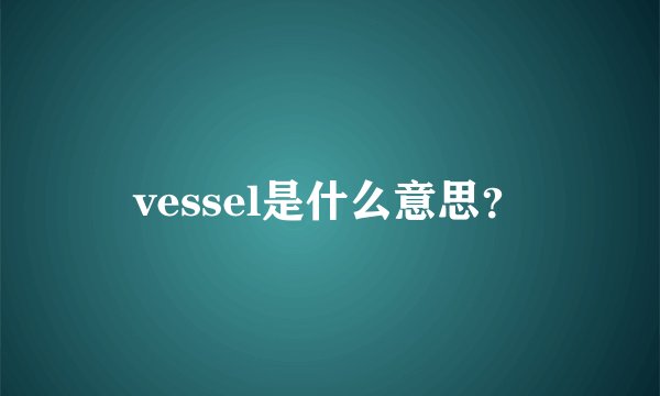 vessel是什么意思？