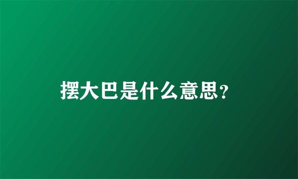 摆大巴是什么意思？