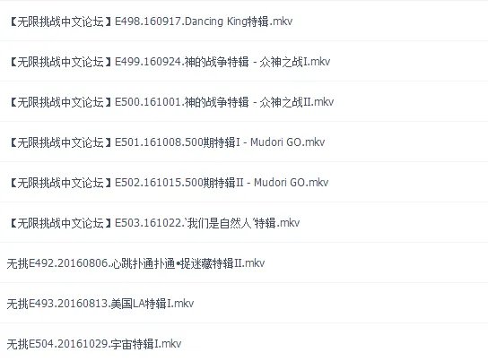 无限挑战2016目录