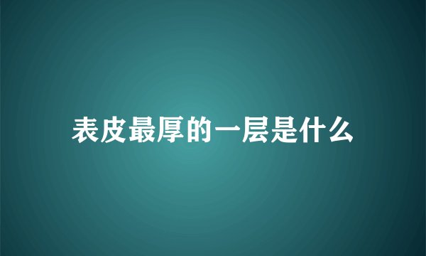 表皮最厚的一层是什么