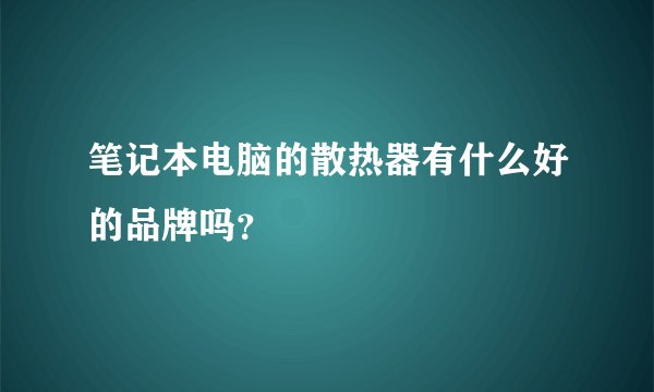 笔记本电脑的散热器有什么好的品牌吗？