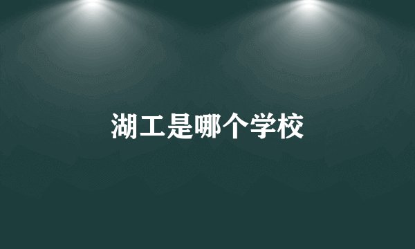 湖工是哪个学校