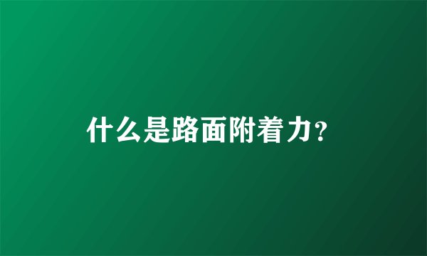 什么是路面附着力？