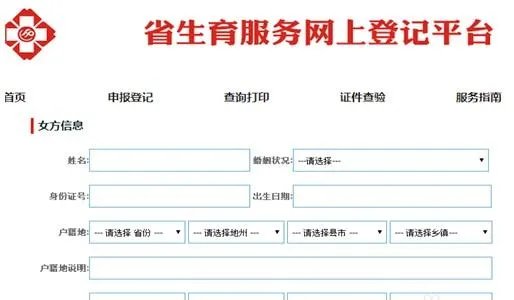 北京计划生育网上登记系统