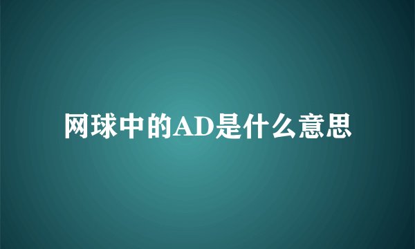 网球中的AD是什么意思
