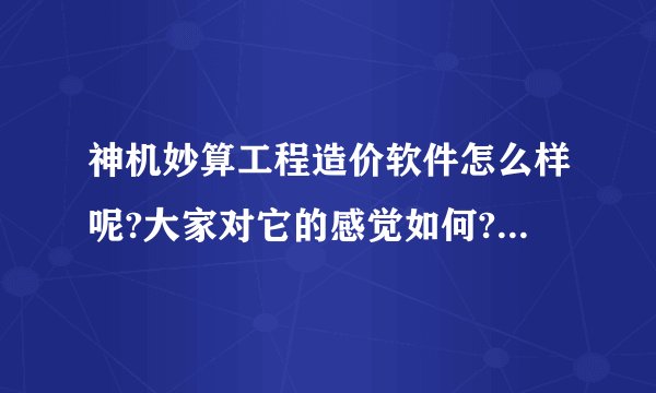 神机妙算工程造价软件怎么样呢?大家对它的感觉如何??10版的新版用起来和06版的相比有哪些好或者是不足?