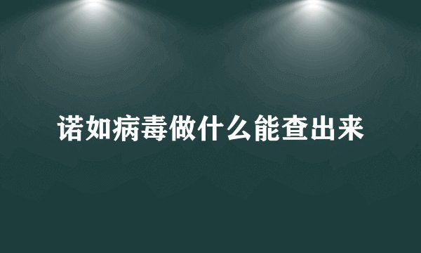 诺如病毒做什么能查出来