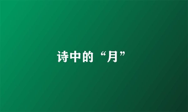 诗中的“月”