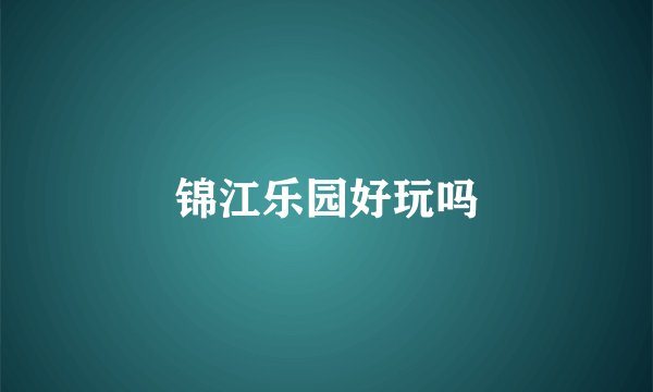 锦江乐园好玩吗