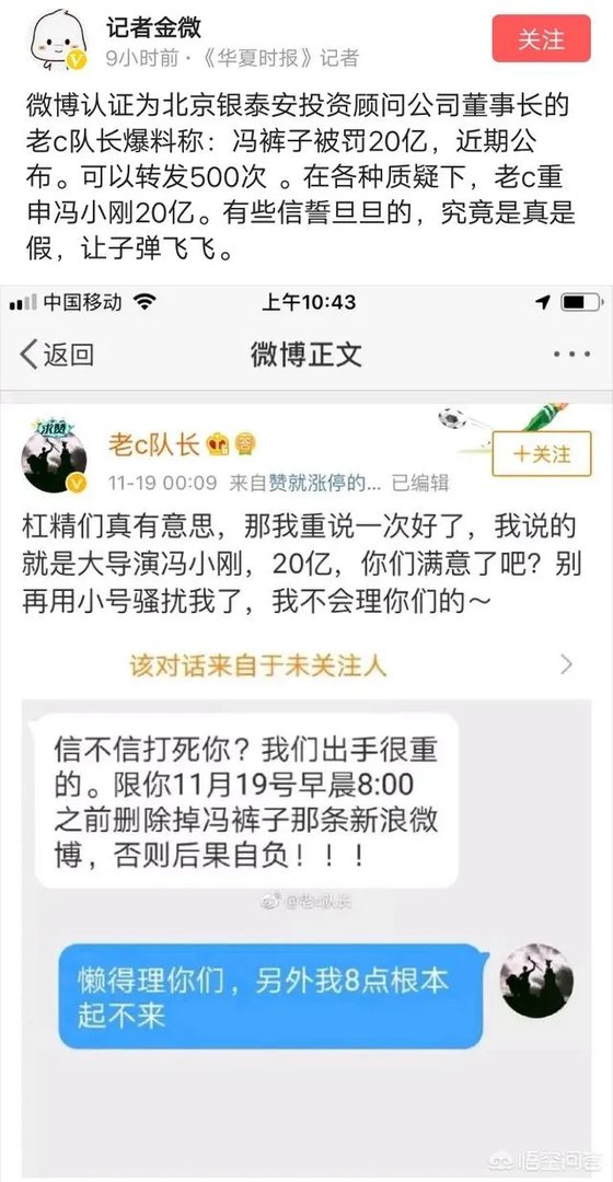 冯小刚被罚款20亿是真的吗？