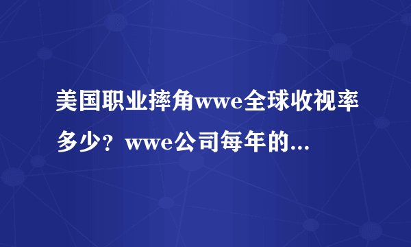 美国职业摔角wwe全球收视率多少？wwe公司每年的收入多少？wwe老选手年薪多少？
