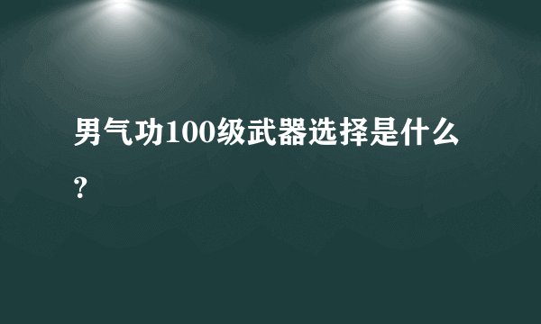 男气功100级武器选择是什么？