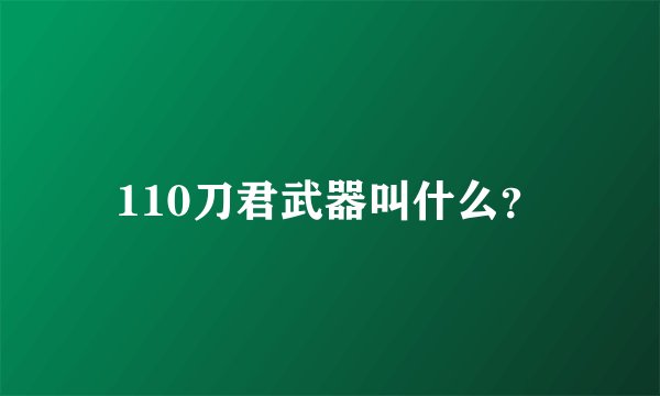 110刀君武器叫什么？