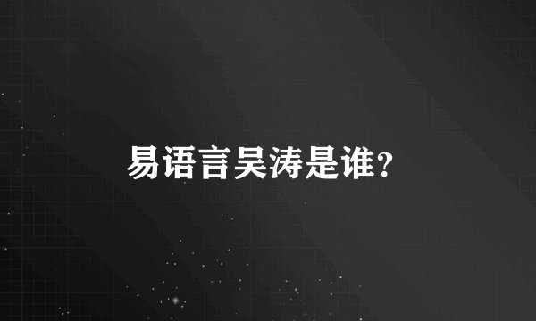 易语言吴涛是谁？