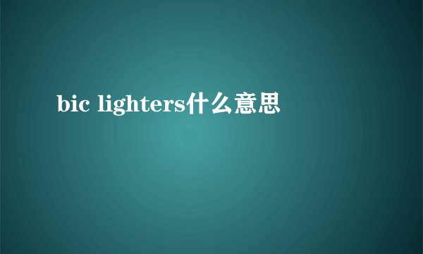 bic lighters什么意思